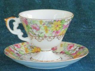 Vintage Tea Cup And Saucer Floral Chintz
