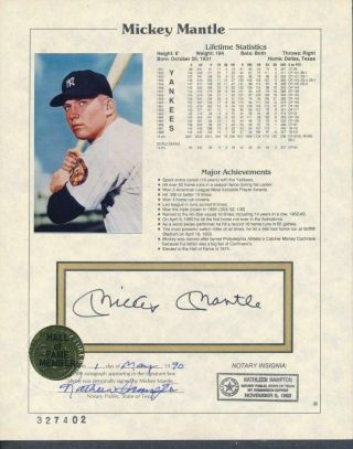 Mickey Mantle Yankees Signed 8x10 Photo Autograph Auto Psa/dna Ai07630