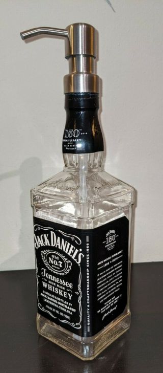 Jack Daniels Soap/lotion Dispenser Glass Bottle Size 750 Ml.