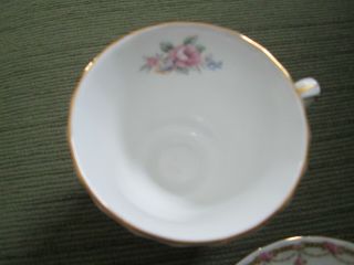 Vintage Royal Winchester Tea Cup & Saucer Pink Roses Bone China England 3