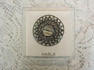 Hasla Marked Sterling Silver Brooch / Pin Made In Norway - 830s