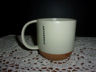 Starbucks 12oz Coffee Tea Travel Mug Cup Cork Bottom Cream White 2016 No Lid