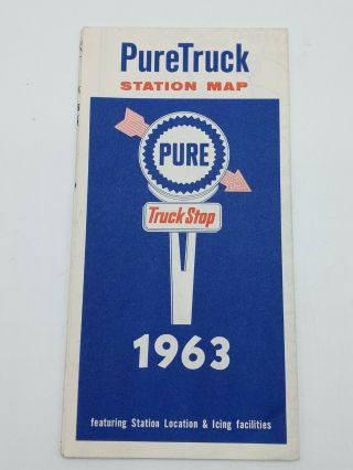 Pure Truck Station Map 1963 Pure Truck Stop Road Travel