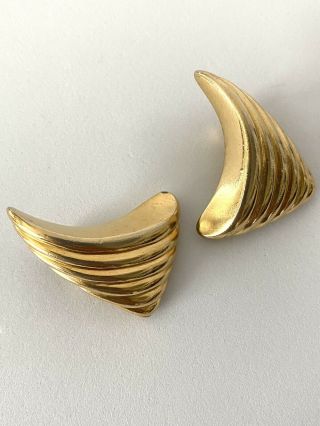 Vintage Yves Saint Laurent YSL Large Clip On Earrings 3