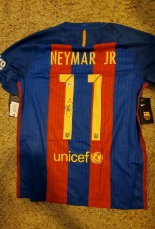 Neymar Jr.  Autographed Signed Nike Fc Barcelona Home Jersey With Beckett Loa Nwt