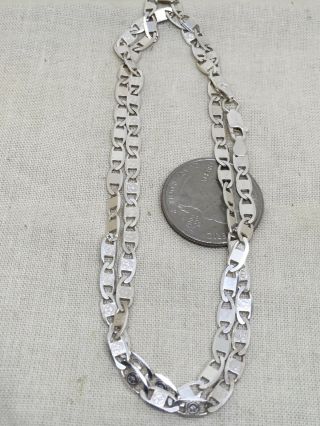 Sterling Silver 19.  5” Vintage Smile Anchor Chain Necklace 8g (34 - 22)