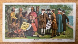 Victorian Trade Card,  Ayer’s Cherry Pectoral,  “penn’s Treaty”