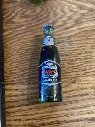 Vintage Magnet 3 " Mini Filled Soda Bottle Canada Dry Ginger Ale