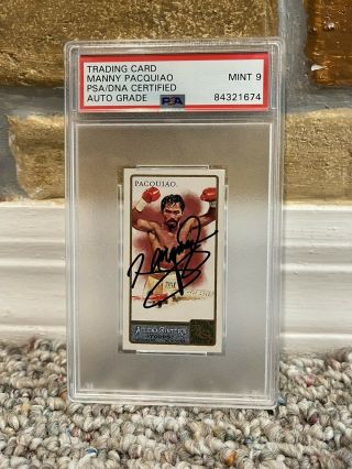 2011 Topps Allen & Ginter Mini Manny Pacquiao Auto Rookie Card Rc 262 Psa 9 Mt