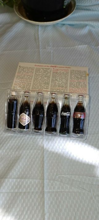 1998 Coca - Cola Coke Evolution Of The Contour Bottle Mini Bottle 6pc Set -