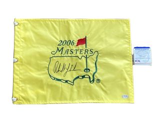 Phil Mickelson Signed 2006 Masters Flag Augusta 2021 Pga Psa Dna Certified