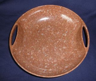 Vintage Mid - Century Aztec Melmac Melamine 12 " Bowl Speckled Confetti Brown