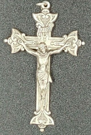 Vintage Crucifix Cross Pendant Hayward Sterling Silver Catholic Jesus