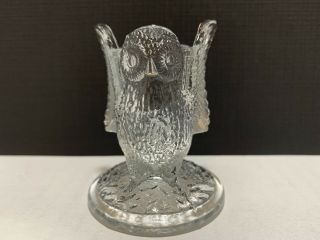 Vintage Westmoreland Clear Pressed Glass Owl Toothpick Holder Crystal