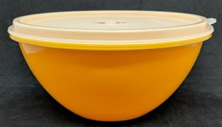 Vintage Tupperware Wonderlier Nesting Bowl 234 - 19 - 227 - 87 Lid - Autumn Yellow