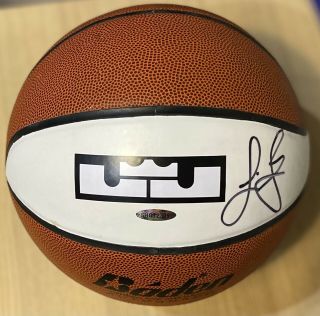 Lebron James Uda Upper Deck Signed Autographed Basketball Lebron Logo Lakers