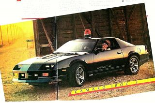 1986 Chevrolet Iroc Z Camaro Police Worst Nightmare Ad 8.  5 X 11 " 2 Pg