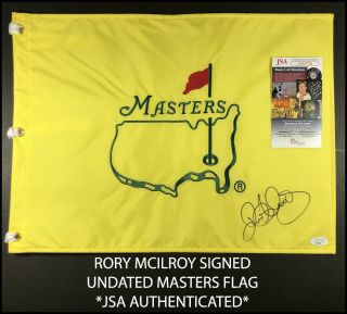 Rory Mcilroy Autographed Undated Masters Augusta National Flag Golf Jsa