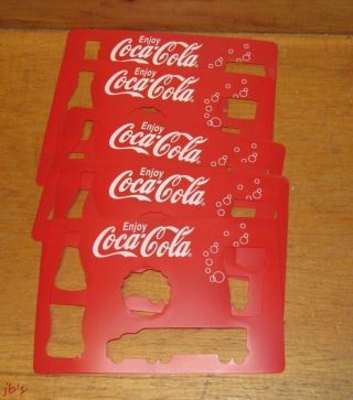 Coca - Cola Coke Stencils Bottle Cap Bell Glass Coke Bottle Truck Five For One
