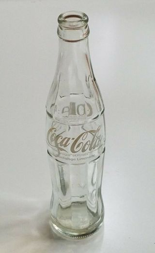 Coca Cola Vintage Glass Bottle French And German Writing