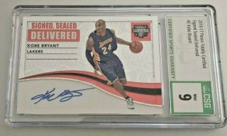 2016 - 17 Totally Certified 2 Kobe Bryant Lakers Sp 10/75 Csg 9 W/ 10 Auto