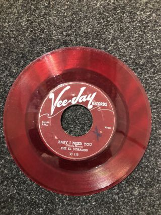 El Dorados - Vee Jay - My Loving Baby/baby I Need You - Org Red Vinyl R&b Doo Wop 115