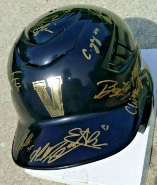 2021 Vanderbilt Commodores Baseball Team Signed Batting Helmet Cws