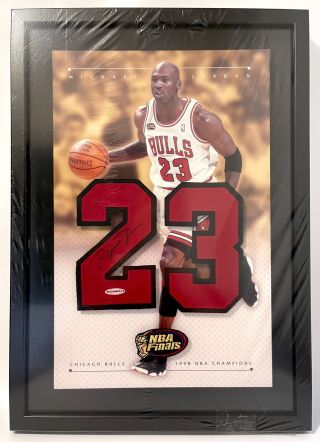 Michael Jordan Chicago Bulls 1998 Finals Signed Auto Jersey Numbers Uda Framed