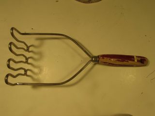 Masher With Wooden Handle (handle Missing Paint),  Restorable