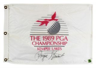 Payne Stewart Authentic Signed 1989 Pga Championship Pin Flag Psa/dna T11392