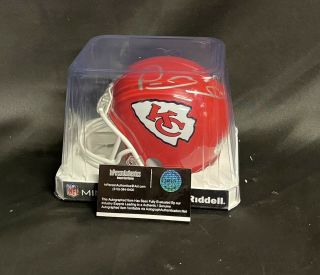 Patrick Mahomes Kc Autographed Riddell Speed Mini Helmet Authenticated