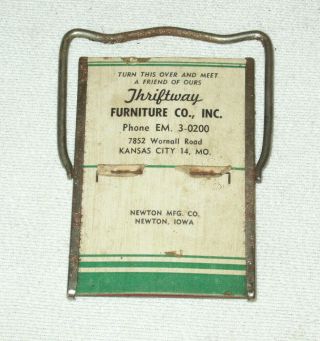 Antique Thriftway Furniture Co Advertising Mirror Standup Newton Mfg Iowa