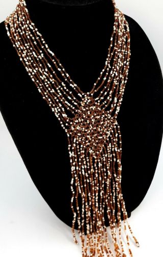 Vintage Handmade Glass Seed Bead Necklace