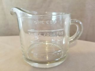 Vintage Glass Measuring Cup - One Cup - Clear Retro Dish Bake