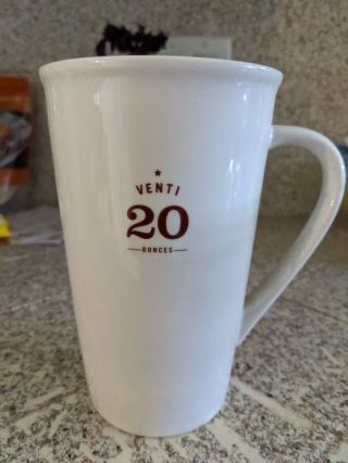 Starbucks Coffee 2010 Venti 20 Oz Mug White Brown Ceramic Logo Cup