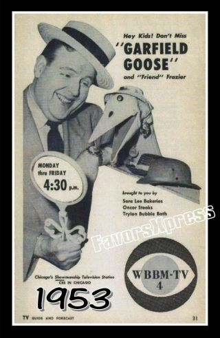 Vintage Garfield Goose 1953 Ad Photo Magnet Thin Flexible Glossy 4 X 2.  5 Inches