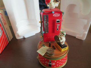 Enesco 1995 Coca Cola " A Refreshing Pause " Mini Action Musical Figurine
