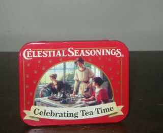 Celestial Seasonings Tin " Celebrating Tea Time " 1 " X2 - 3/4 " X3 - 1/4 " Victorian Ladies