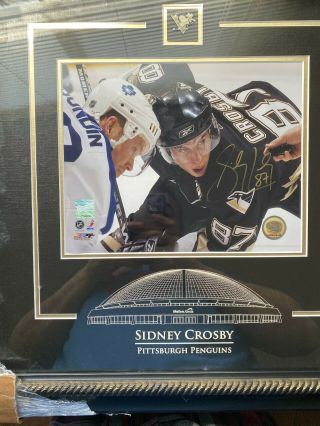 Sidney Crosby Signed Pittsburgh Penguins Framed Auto 8x10 Photo / W Sundin