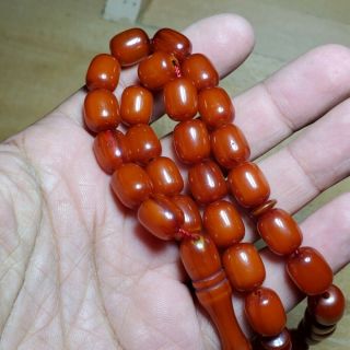 GERMAN 33 Prayer Beads amber faturan yallow german bakelite rosary komboloi 3