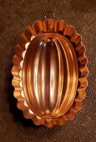 Vintage Melon Shaped Copper Jello Mold Wall Hanging 7 " Long