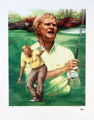 Jack Nicklaus Autographed Signed 20x25 Lithograph Photo Le /50 Beckett 153866