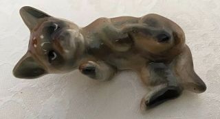 Single Vtg Salt Or Pepper Shaker,  Ceramic Hand Painted Dog,  Rolling Over