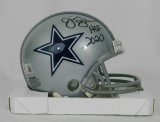 Coach Jimmy Johnson Signed Dallas Cowboys Mini Helmet Beckett Hof Miami Fox