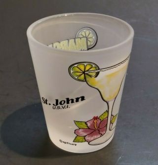 Frosted St.  John U.  S.  Virgin Islands Shot Glass Souvenir Margarita Recipe