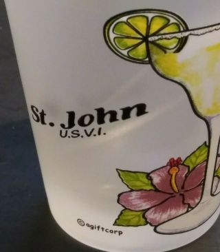 Frosted St.  John U.  S.  Virgin Islands Shot Glass Souvenir Margarita Recipe 2