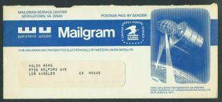 Western Union Mailgram From Westar Satellite - 1974