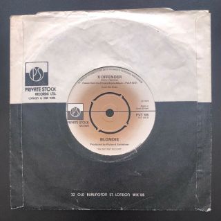 Blondie In The Flesh Rare UK A Label Promo 1976 Private Stock 7 
