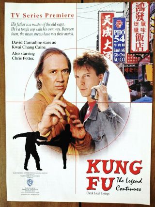 David Caradine Kung Fu The Legend Continues Series Premiere 1993 Print Ad