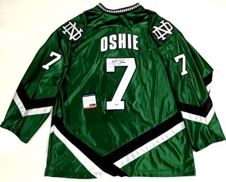 Tj Oshie Signed North Dakota Fighting Sioux Green Jersey Psa/dna Capitals